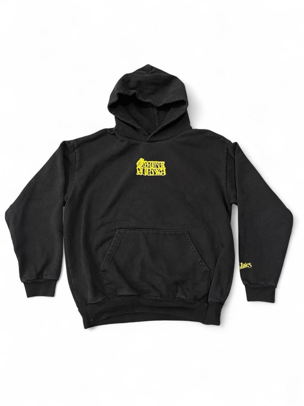 Duke Nukem x Politics Album Cover Hoodie Sweatshirt, Black Mens US Size XL